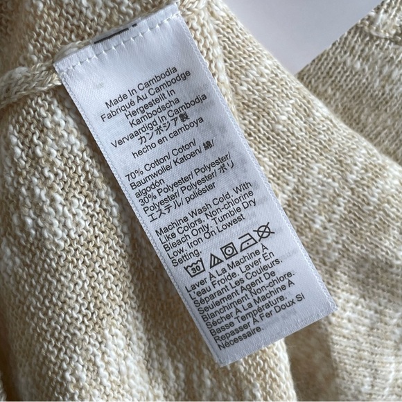 J. Crew Light Khaki Oatmeal Tan Cream Knit Pullover Size M - Picture 5 of 7